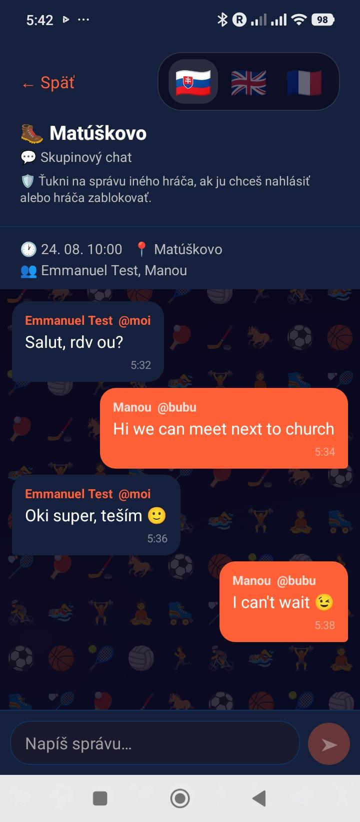 Skupinový chat termínu