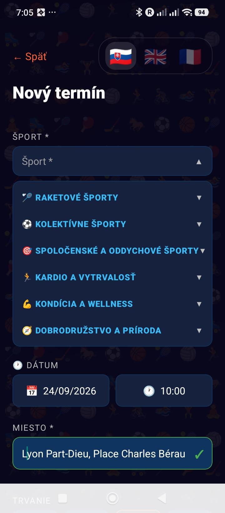 Vytvorenie termínu