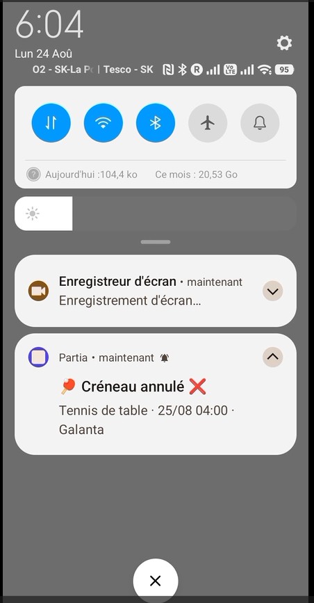 Notification Partia