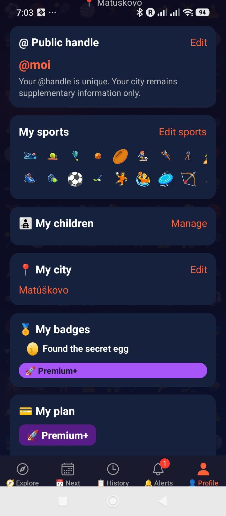 My profile