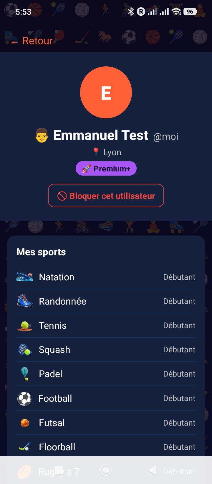 Profil public d'un joueur