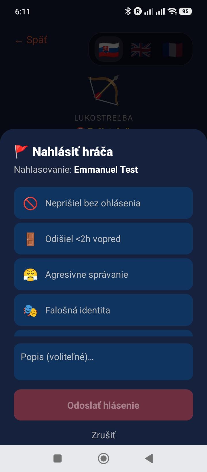 Nahlásiť hráča
